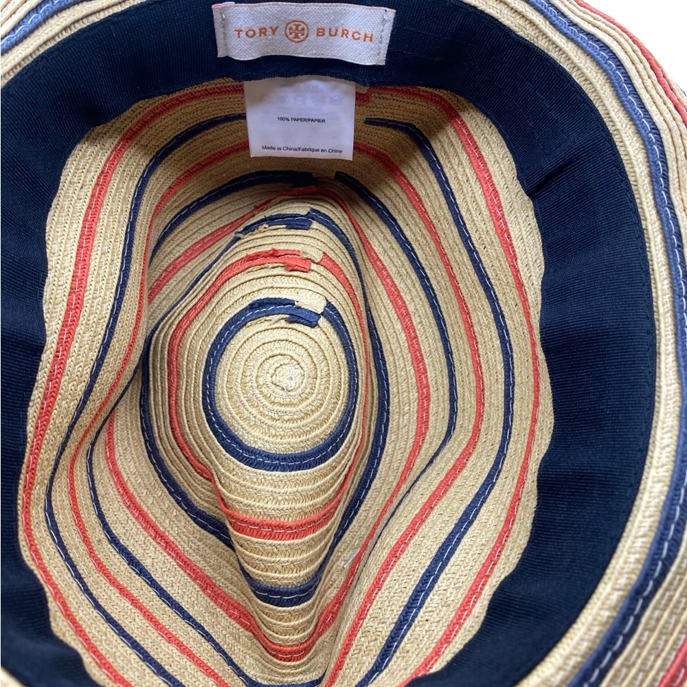 Tory Burch Navy and Red Striped Fedora - Picture 4 of 5